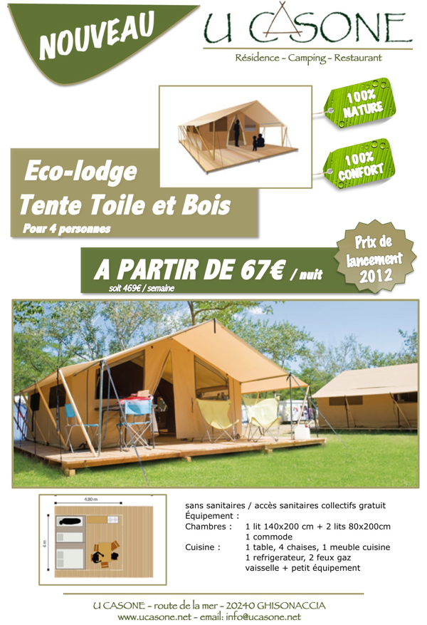 Nouveau : Tente toile et bois / Eco-lodge